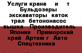 Услуги крана 25 и 10 т. Бульдозеры, экскаваторы, каток, трал, бетононасос, вышка › Производитель ­ Япония - Приморский край, Артем г. Авто » Спецтехника   